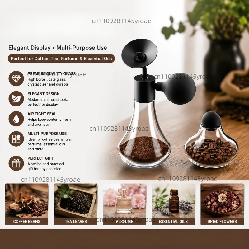 Coffee Tea & Hot Chocolate - Botol Sampel Aroma Kaca, Wadah Pajangan