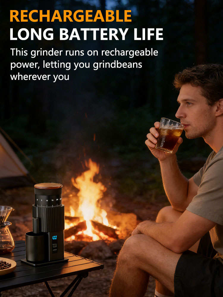 Burr Hand Grinder - Penggiling Kopi Elektrik Portabel Isi Ulang
