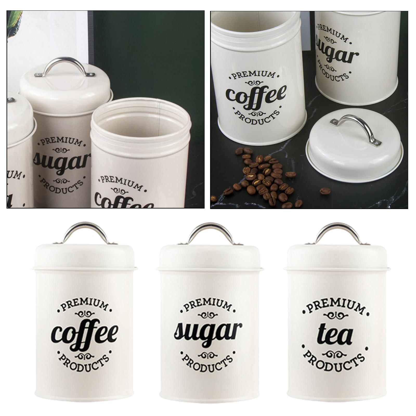 Coffee Tea And Sugar Canister Set - Set Wadah Logam Kedap Udara untuk