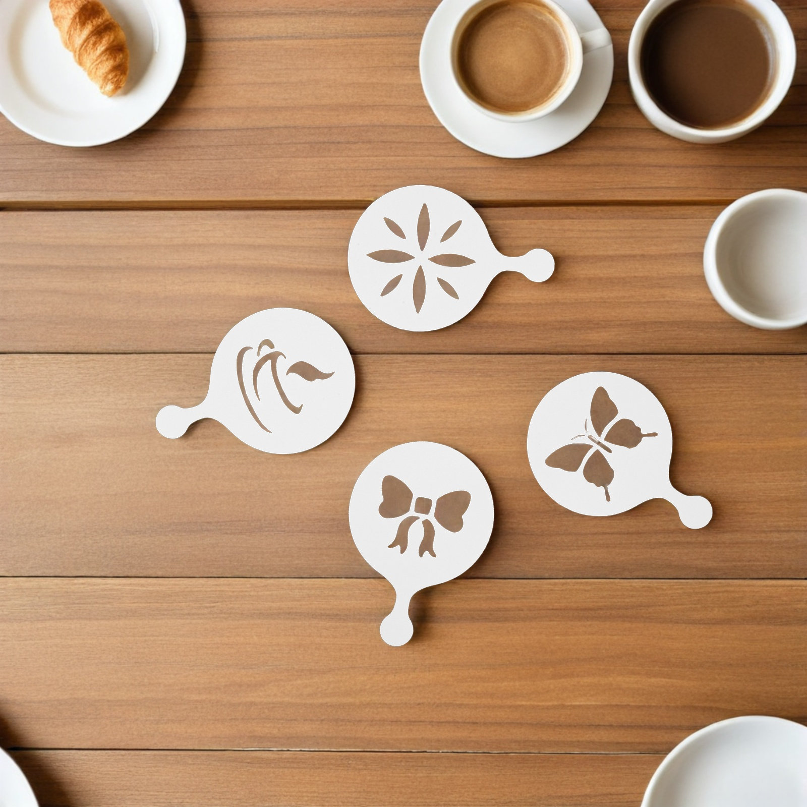 Coffee Stencil Art - 8Pcs Stensil Seni Latte Kopi, Template