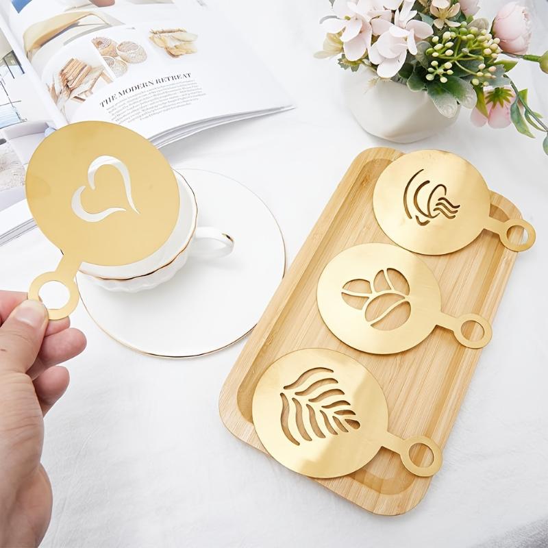 Coffee Stencil Art - 4 Buah/Set Stensil Seni Bertema Kopi