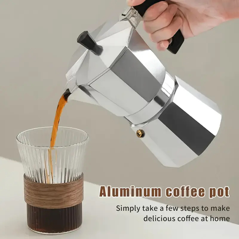 Coffee Tea Making Machine - Moka Pot Aluminium Klasik 50-300ML Pembuat