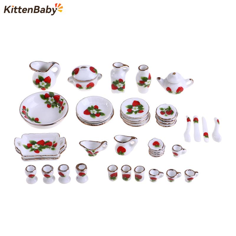 Coffee Tea Sugar Set - 1 Set 1:12 Miniatur Rumah Boneka