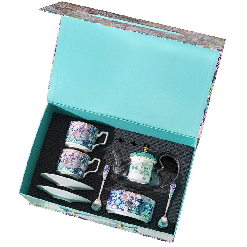 Coffee Tea Garden - Set cangkir kopi dan tatakan porselen