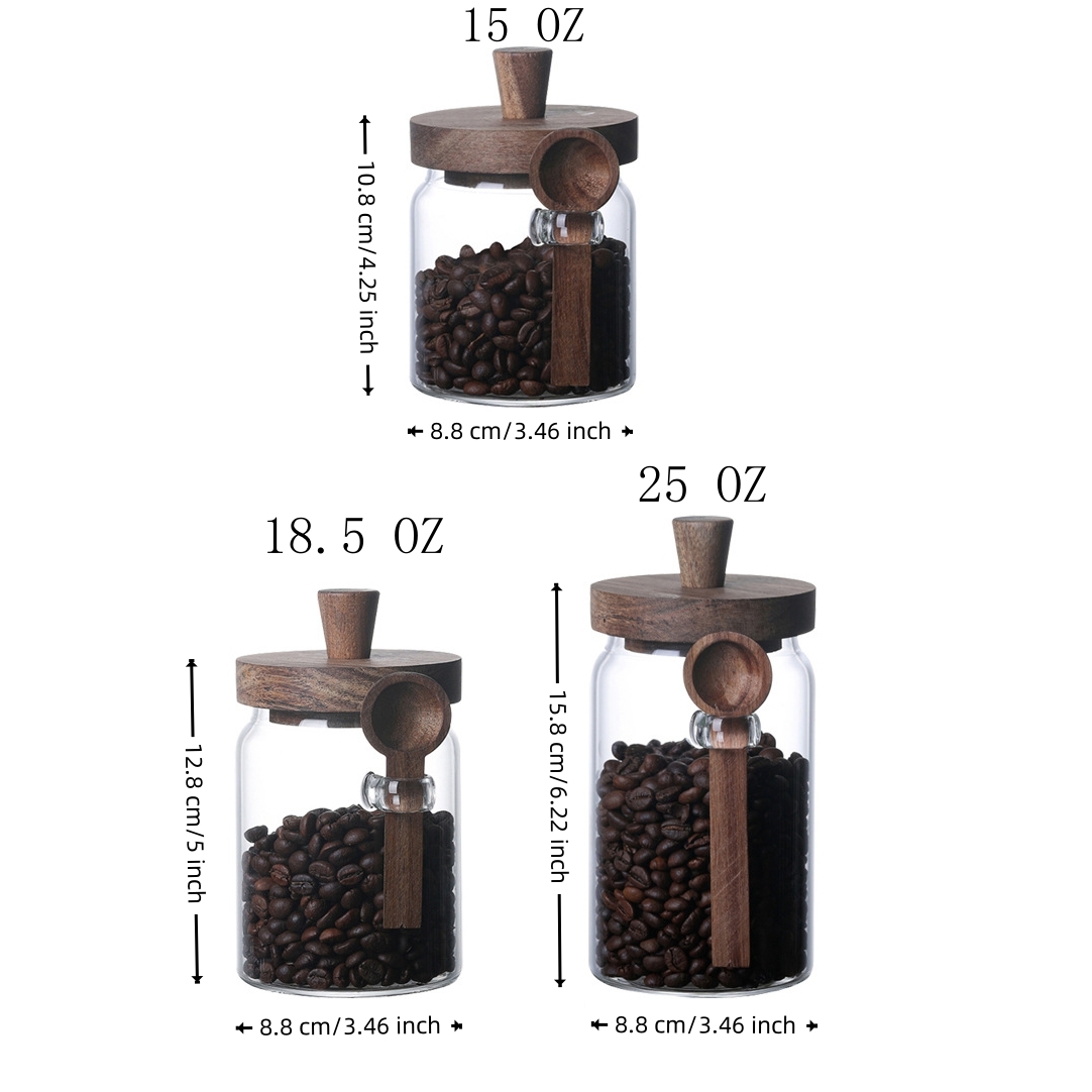 Coffee Tea Organizer - 3 Paket Stoples Penyimpanan Kaca Borosilikat