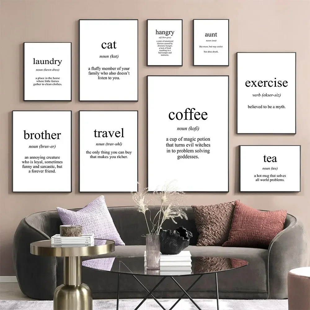 Coffee To Tea Meaning - Seni Dinding Kanvas Lukisan Gambar Kutipan