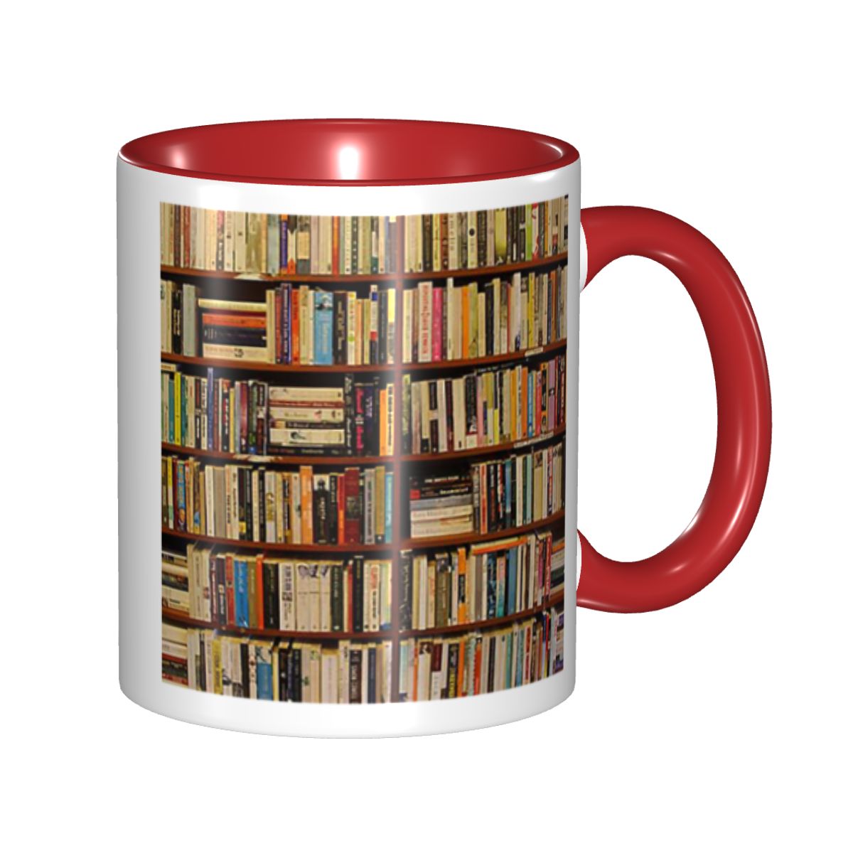 Coffee Tea Library - Cangkir Kopi Keramik Lucu Motif Buku