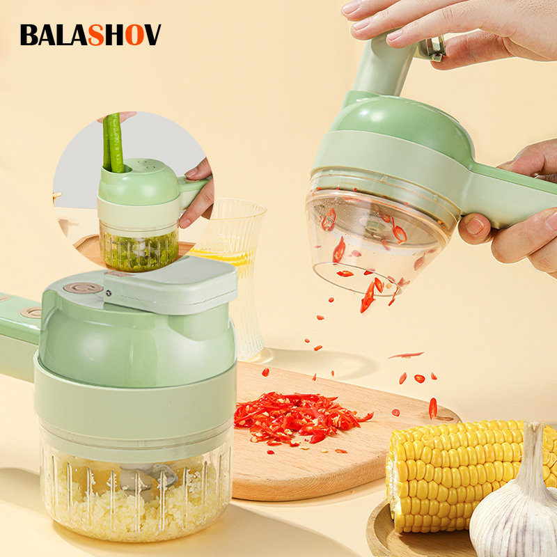 Burr Hand Grinder - Set Pemotong Sayur Elektrik 4In1 Mesin