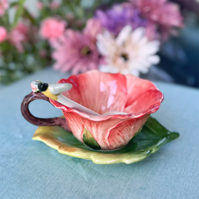 Coffee Tea Or - Cangkir Kopi Keramik dengan Piring dan