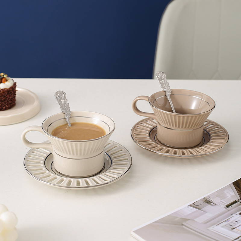 Coffee Tea Sugar Set - Piring Cangkir Kopi Keramik Mewah Set