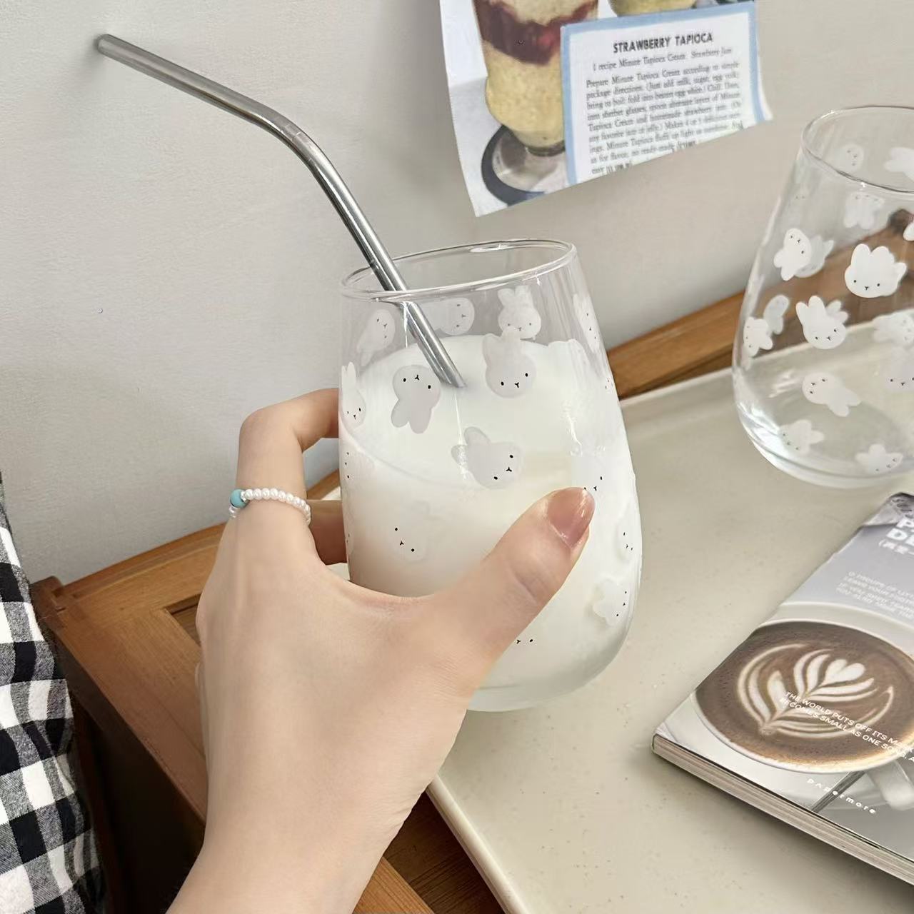Gelas Kaca Bermotif Kelinci Mi - Coffee Tea & Hot Chocolate ulasan dan harga