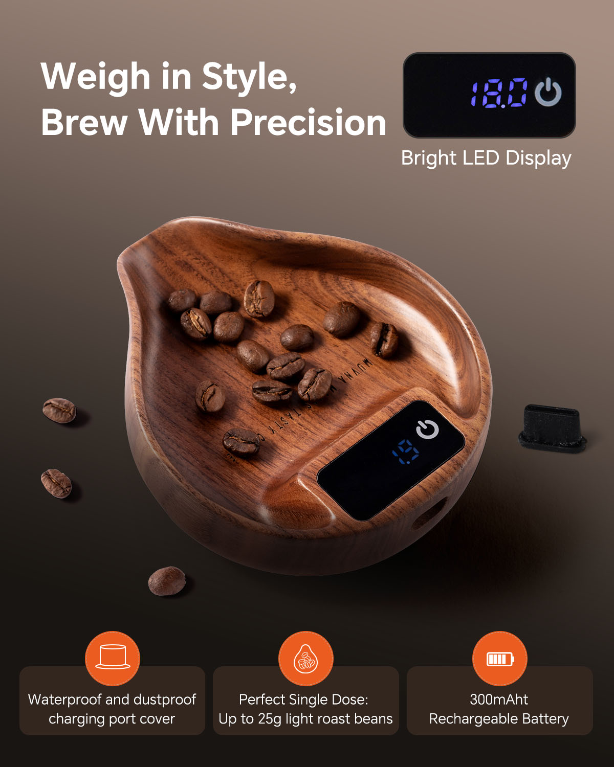Timbangan Kopi Kayu Muvna, Tim - Coffee Bean Scale ulasan dan harga