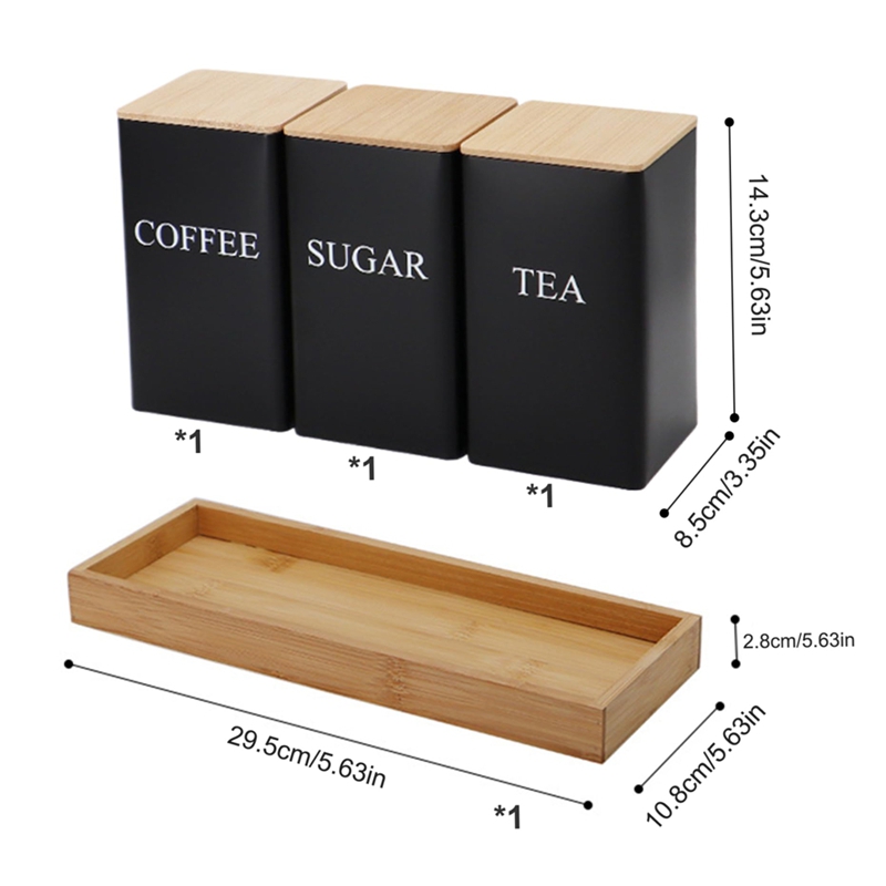 Set 3 Buah Wadah Teh Kopi Gula - Coffee Tea And Sugar Canister Set ulasan dan harga