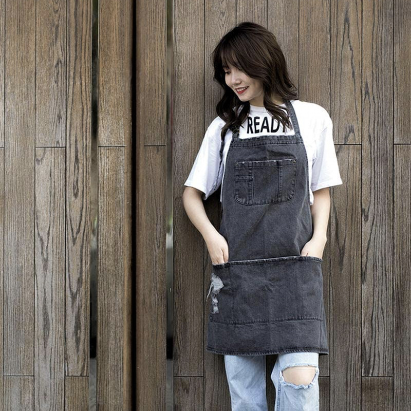 Celemek Denim Katun Cuci Jepan - Coffee Tea Garden ulasan dan harga