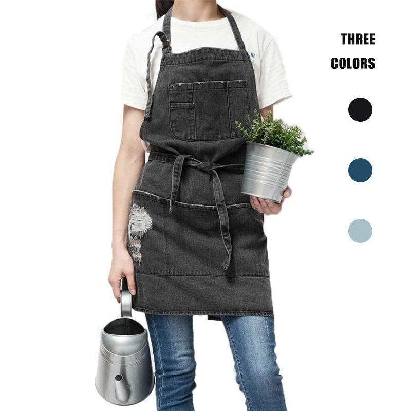 Celemek Denim Katun Cuci Jepan - Coffee Tea Garden ulasan dan harga