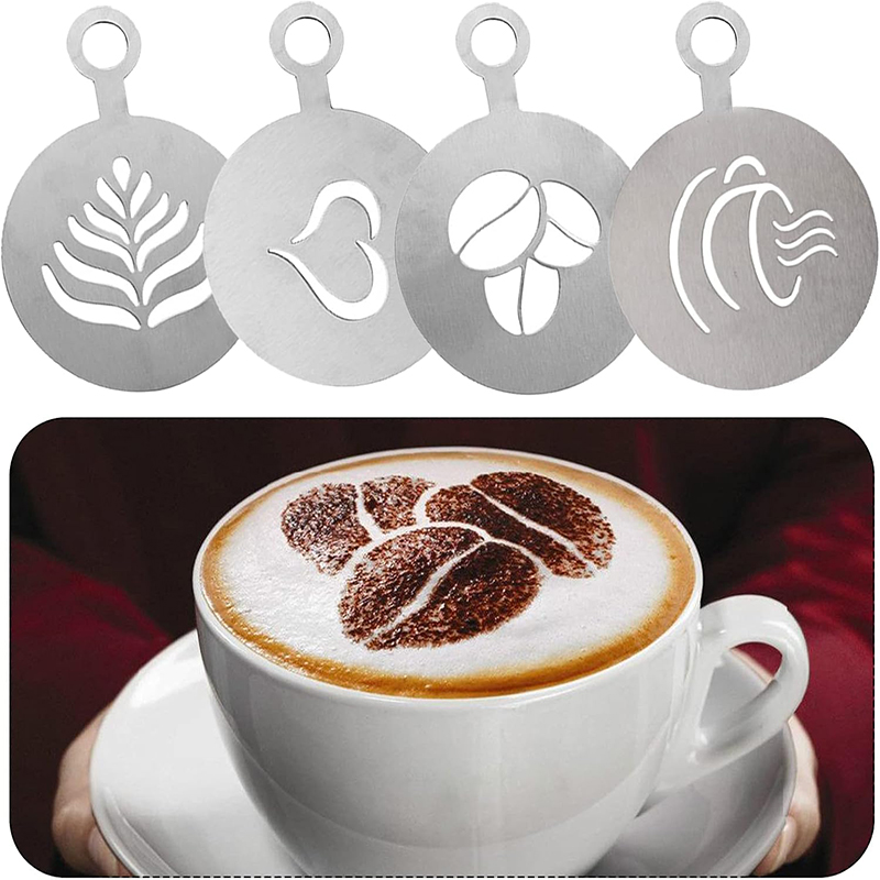 4 Pcs Set Stensil Kopi Stainle - Coffee Stencil Art ulasan dan harga