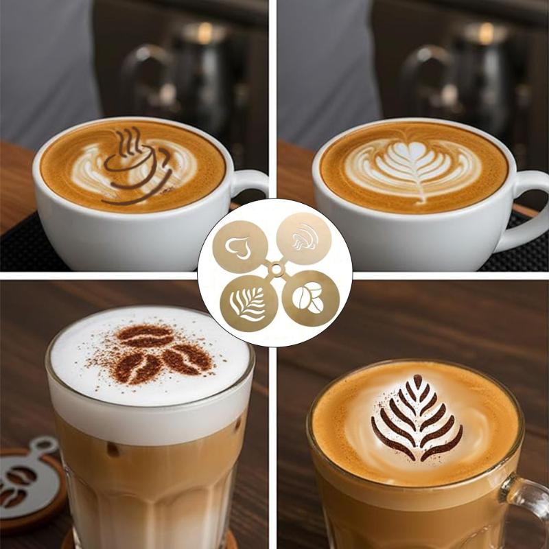 4 Buah/Set Stensil Seni Bertem - Coffee Stencil Art ulasan dan harga