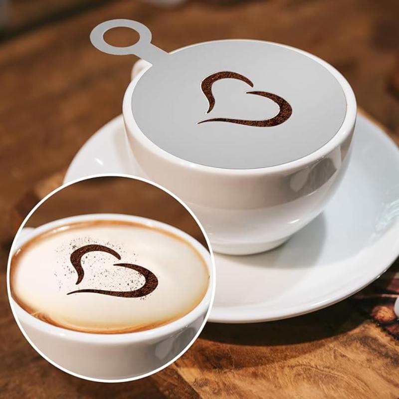 4 Buah/Set Stensil Seni Bertem - Coffee Stencil Art ulasan dan harga