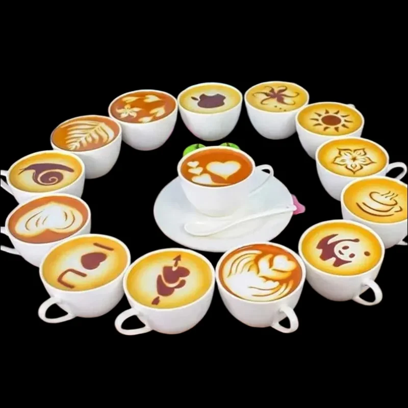 Cetakan kopi Latte, 16 buah/se - Coffee Stencil Art ulasan dan harga