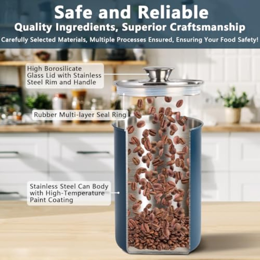 Set Wadah Makanan Stainless St - Coffee Tea And Sugar Canister Set ulasan dan harga