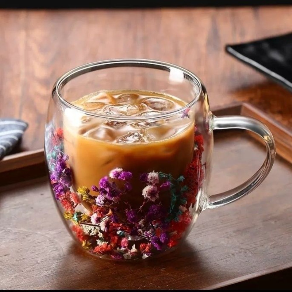 Mug Kaca Dinding Ganda 250ml d - Coffee Tea Or ulasan dan harga