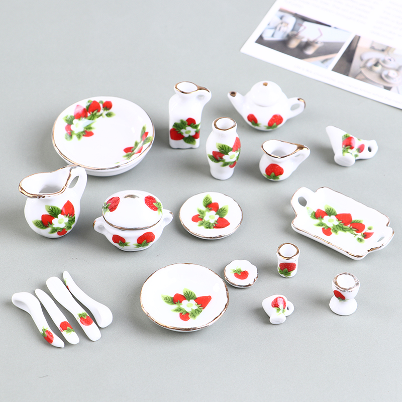 1 Set 1:12 Miniatur Rumah Bone - Coffee Tea Sugar Set ulasan dan harga