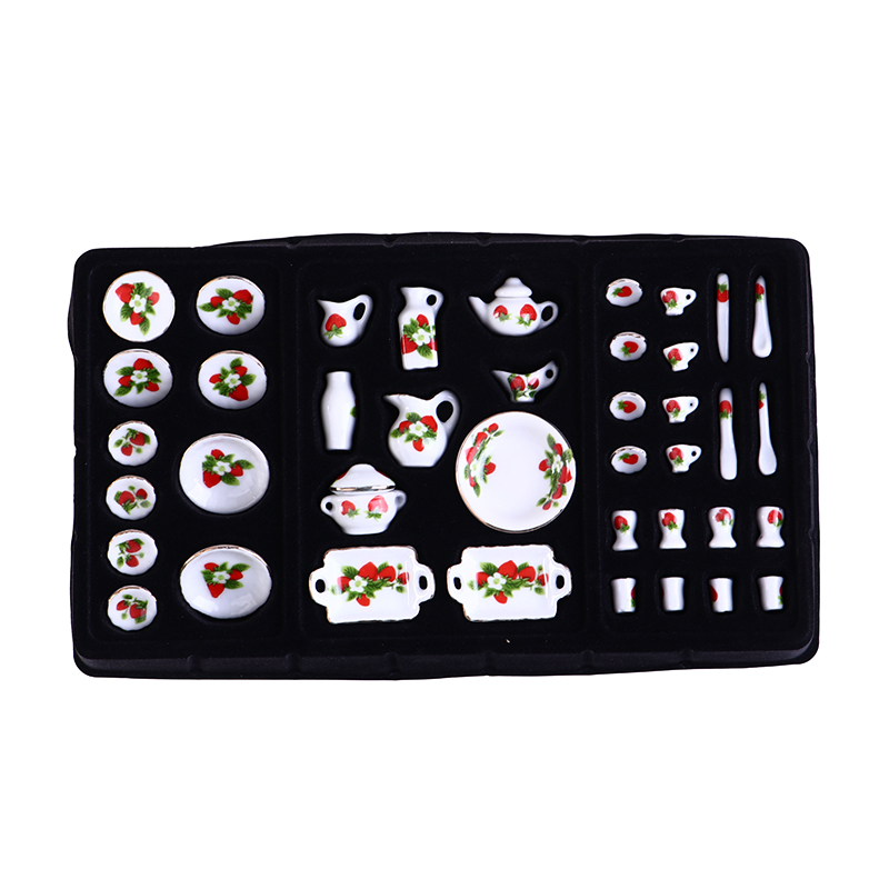 1 Set 1:12 Miniatur Rumah Bone - Coffee Tea Sugar Set ulasan dan harga