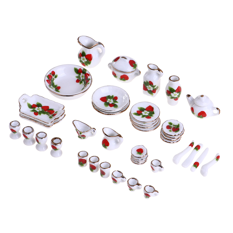 1 Set 1:12 Miniatur Rumah Bone - Coffee Tea Sugar Set ulasan dan harga
