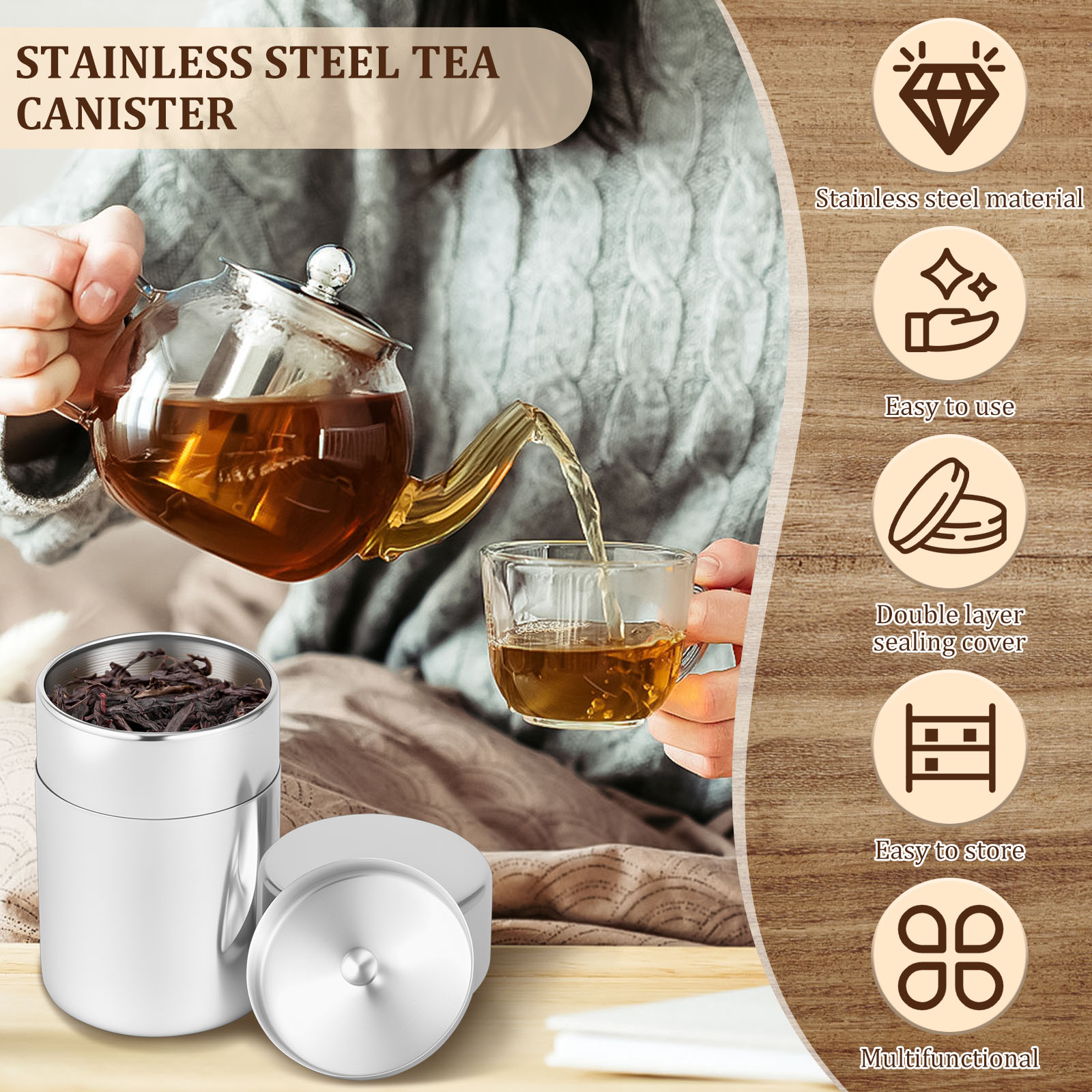 Kaleng Kaleng Daun Teh Baja Ta - Coffee Bean And Tea Leaf ulasan dan harga