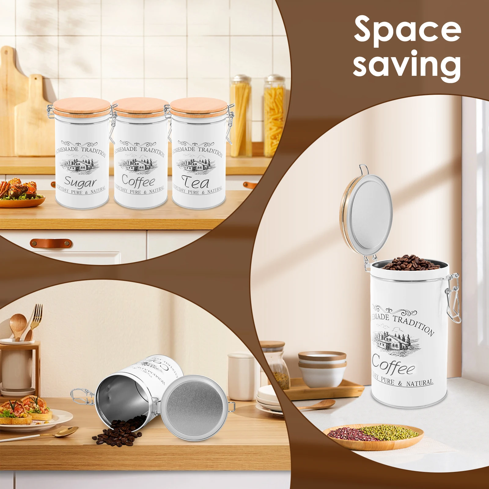 3 Buah/Set Kaleng Gula Kopi Te - Coffee Tea And Sugar Canister Set ulasan dan harga