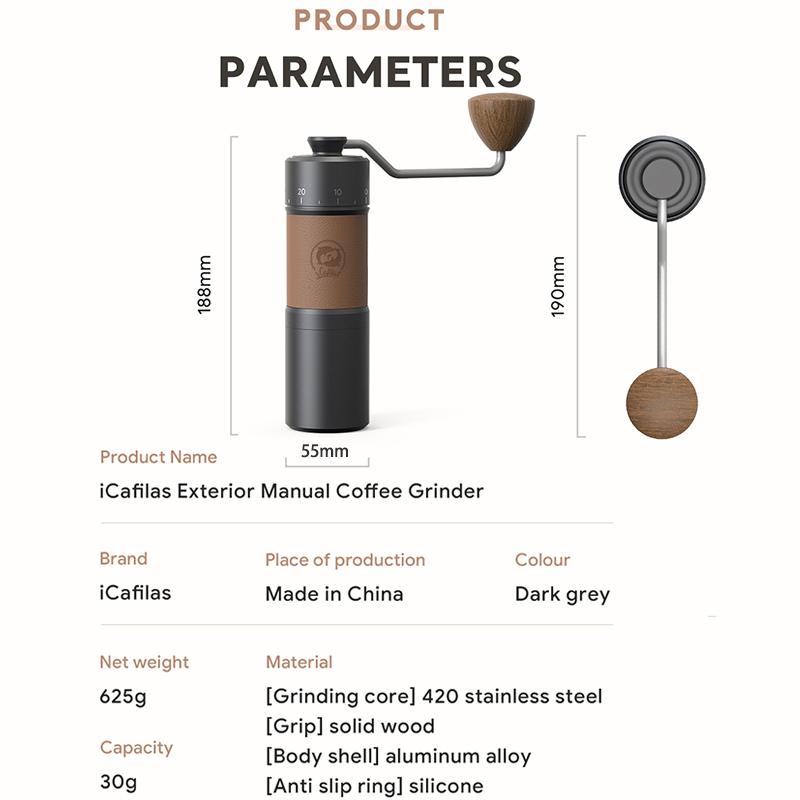 Icafilas penggiling kopi Manua - Burr Hand Grinder ulasan dan harga
