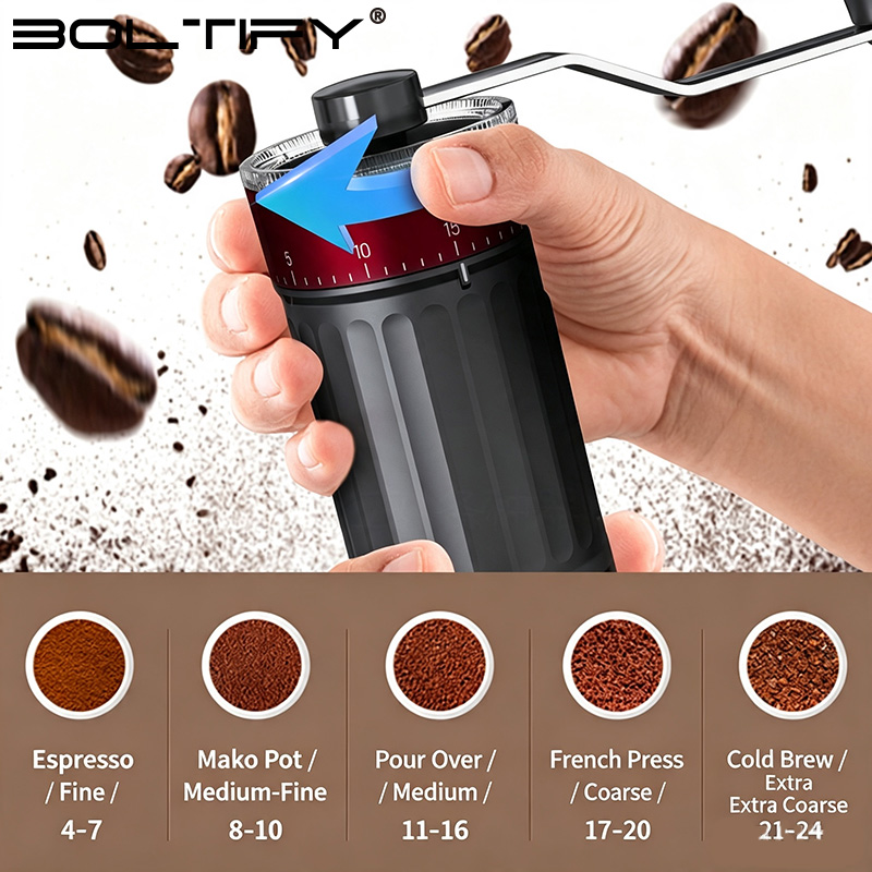 BOLTIFY High-Q Penggiling Kopi - Burr Hand Grinder ulasan dan harga