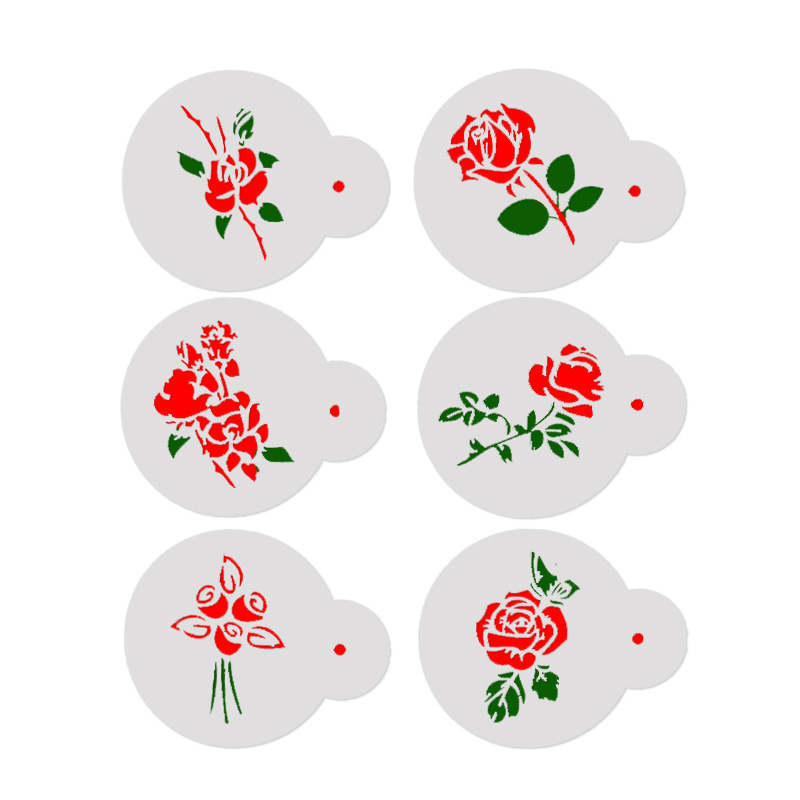 Aomily 6 Pcs/set Khusus Berbag - Coffee Stencil Art ulasan dan harga