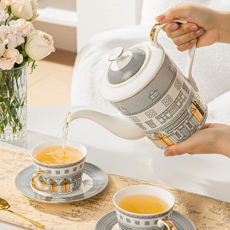 Cangkir arsitektur dan piring  - Coffee Tea Sugar Set ulasan dan harga