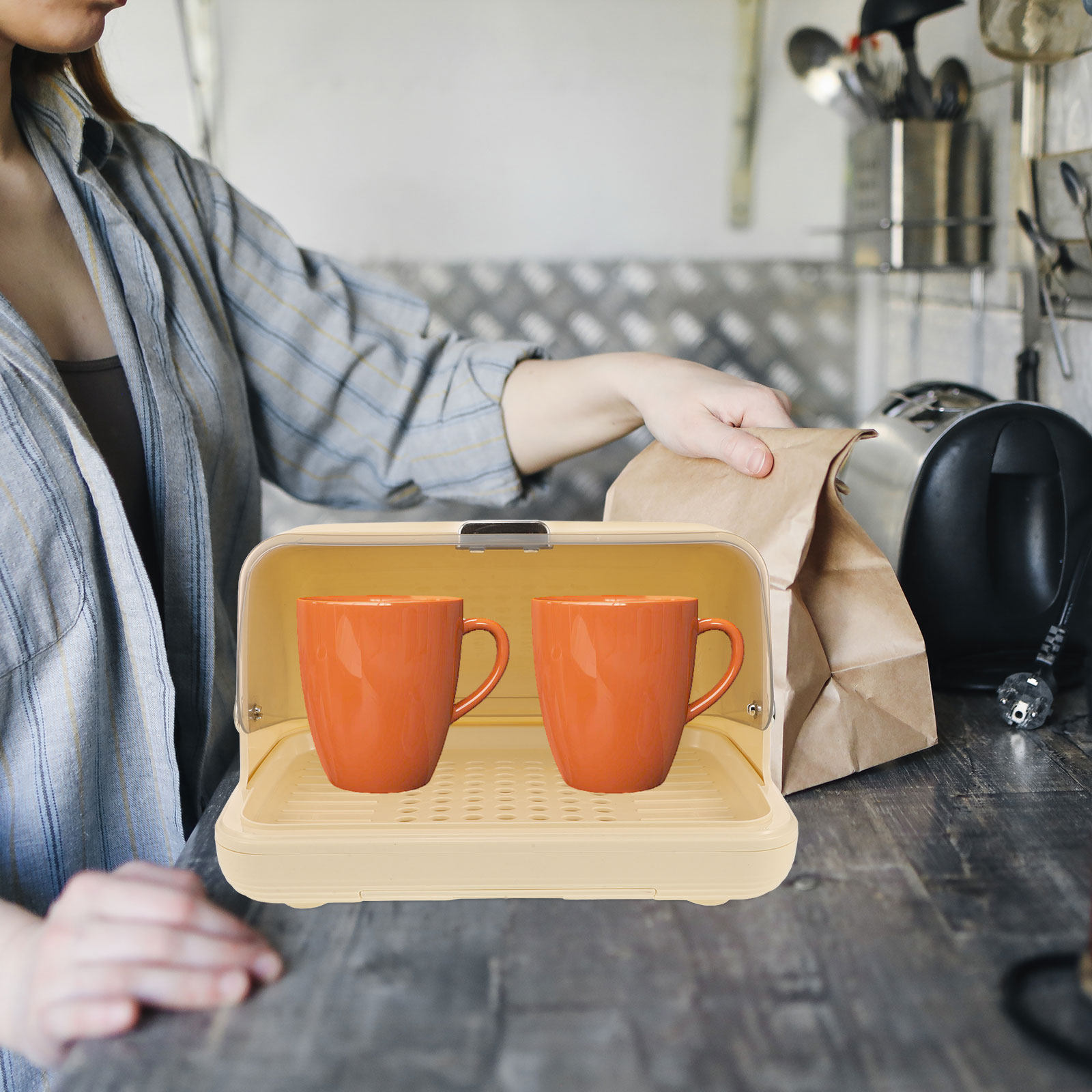 Kotak Penyimpanan Cangkir, Rak - Coffee Tea Organizer ulasan dan harga